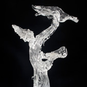Blown and Sculpted Glass, Mirrored Glass, Metal, Concrete - 26x14x12 in. - 2010